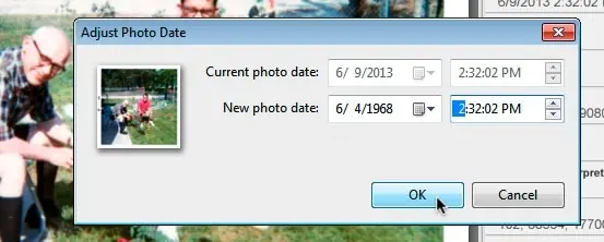 Adjusting date and time of a photo in Picasa